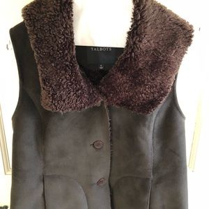 Great addition! Talbots size 8 faux suede vest